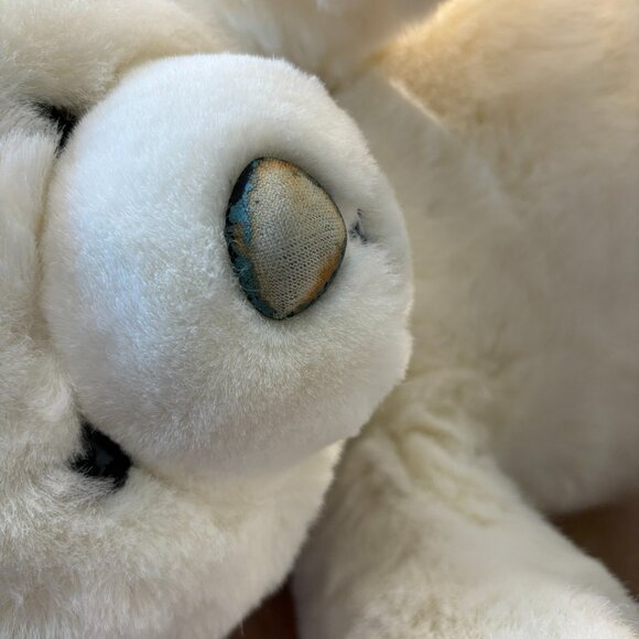 BEGGING BEAR American Wego White Teddy Bear 17" Plush Vintage 80's #8519 *READ* - Picture 3 of 11